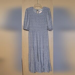 NWOT VERY FEMININE Periwinkle Blue Floral Maxi Dress size L